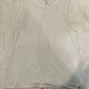 white fabletics workout time open back - size xs